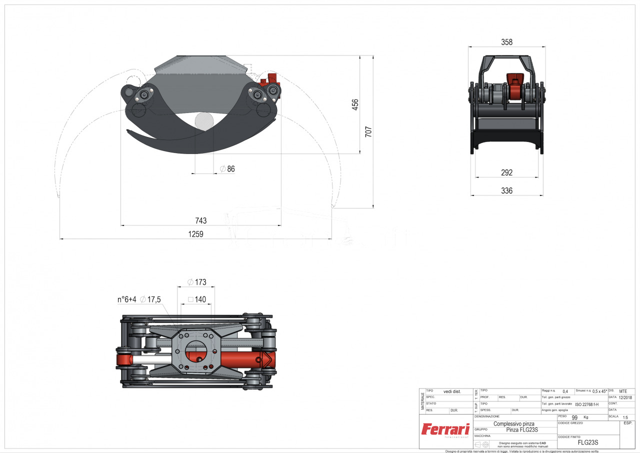 Ferrari FLG 23 XS chwytak do drewna - Grapple: picture 3 Ferrari FLG 23 XS chwytak do drewna - Grapple: picture 3