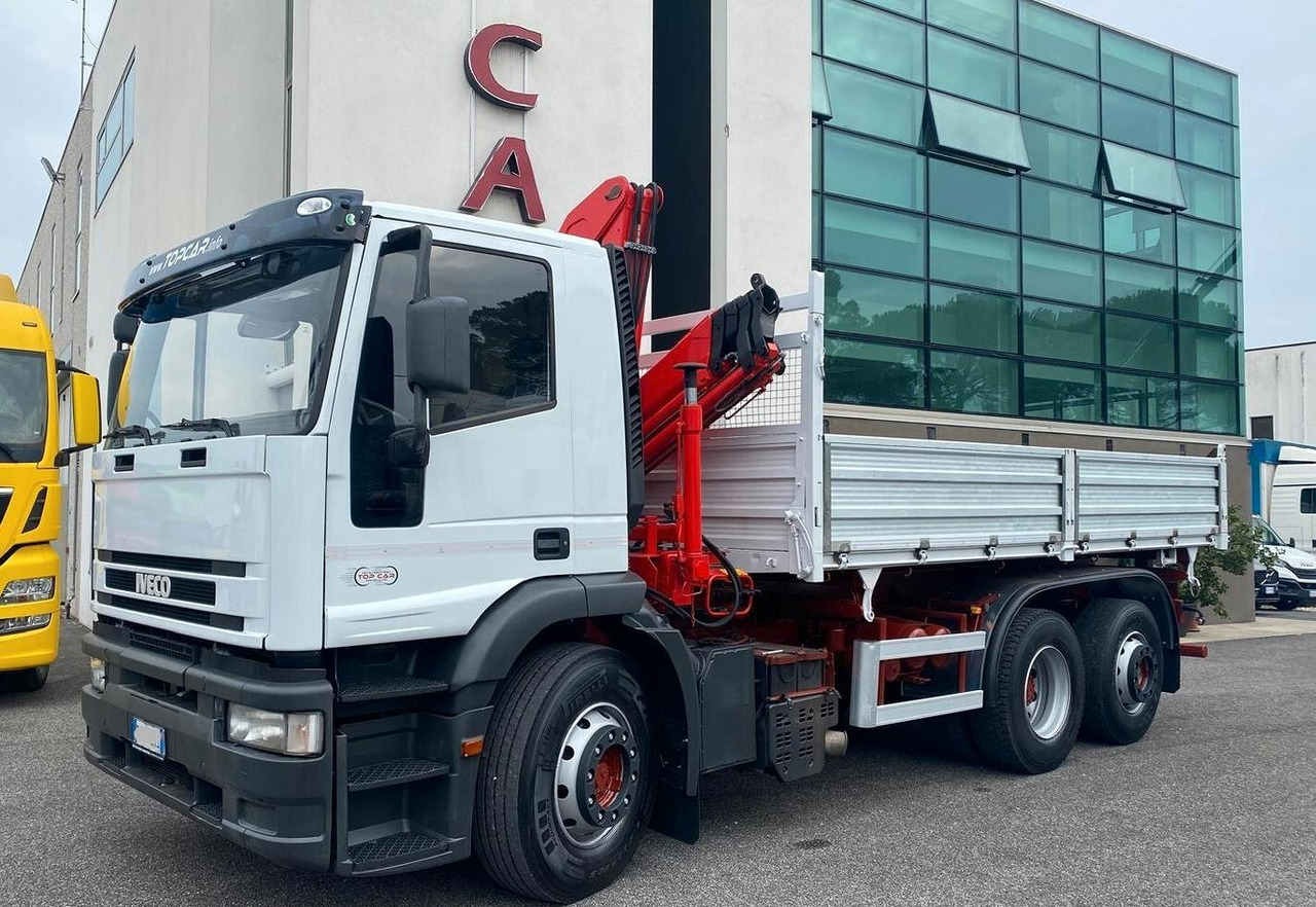 IVECO 440E38 RIBALTABILE TRILATERALE E GRU FASSI - Dropside/ Flatbed truck, Crane truck: picture 1 IVECO 440E38 RIBALTABILE TRILATERALE E GRU FASSI - Dropside/ Flatbed truck, Crane truck: picture 1