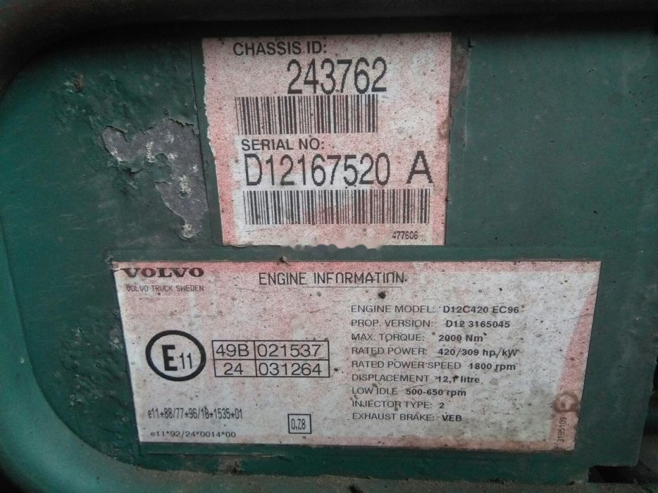 Volvo D12C   Volvo FH 12 - Engine for Truck: picture 4 Volvo D12C   Volvo FH 12 - Engine for Truck: picture 4