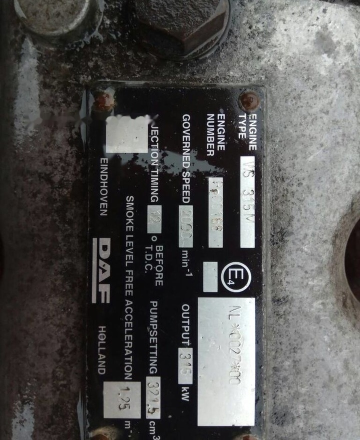 DAF ATI WS315M   DAF 95 - Engine for Truck: picture 4 DAF ATI WS315M   DAF 95 - Engine for Truck: picture 4