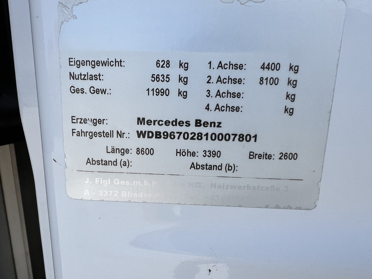 Refrigerator truck MERCEDES-BENZ Mercedes-Benz Atego 1221 Kühlkoffer mit LBW | EZ 2016 | | Klima | Tempomat | Diff. Hinterachse: picture 26