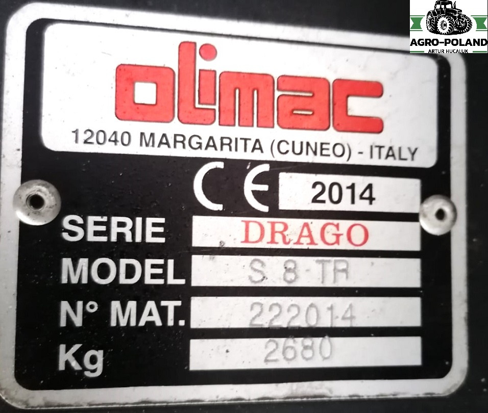 OLIMAC DRAGO S 8 TR - 8X70 - 2014 ROK - Corn header: picture 2 OLIMAC DRAGO S 8 TR - 8X70 - 2014 ROK - Corn header: picture 2
