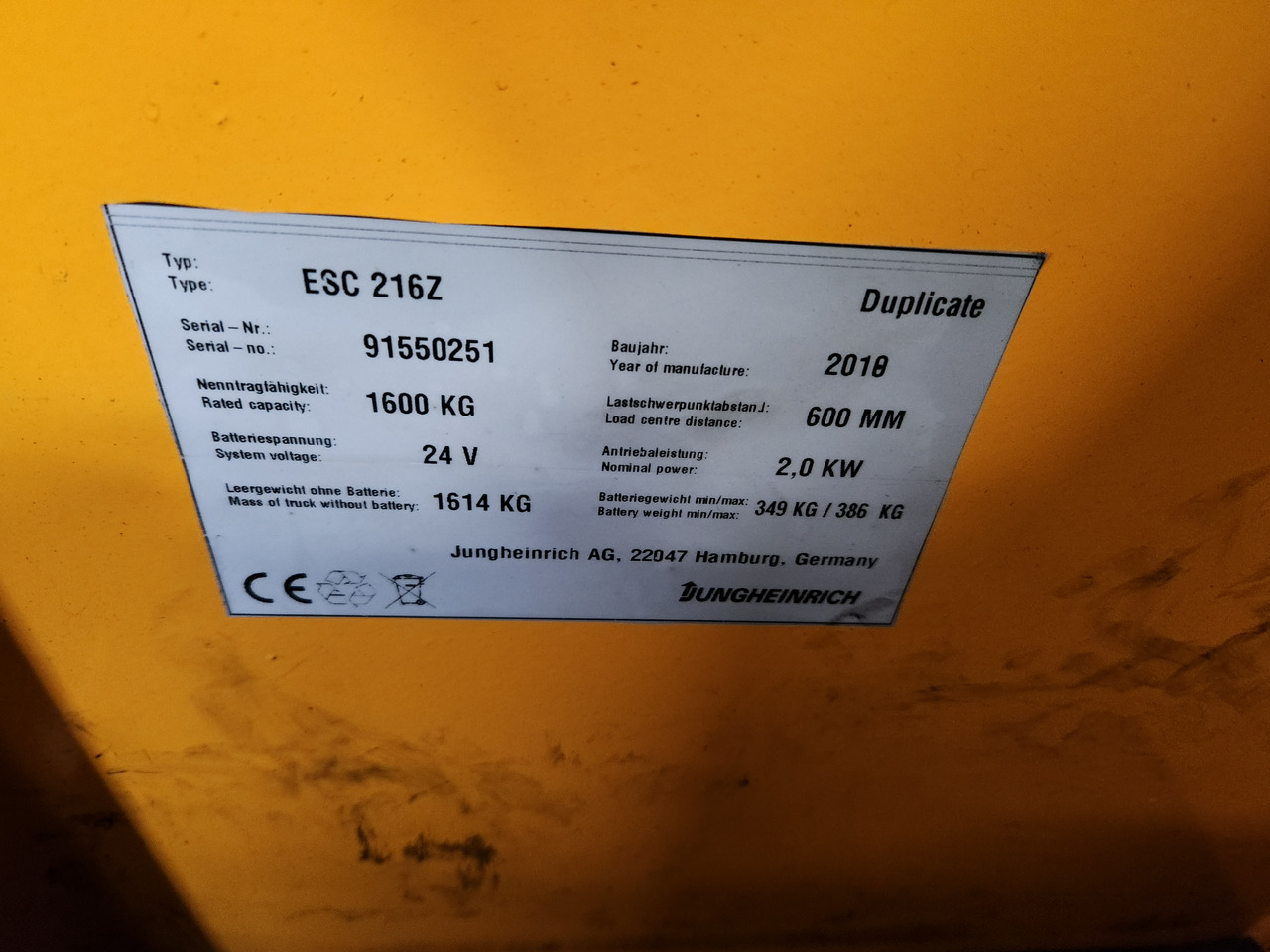 JUNGHEINRICH ESC 216z - Reach truck: picture 2 JUNGHEINRICH ESC 216z - Reach truck: picture 2