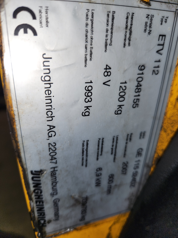 JUNGHEINRICH ETV112 - Reach truck: picture 1 JUNGHEINRICH ETV112 - Reach truck: picture 1