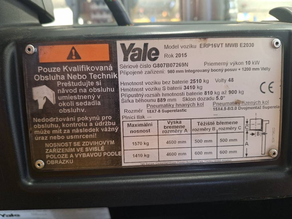 Yale ERP 16 VT - Electric forklift: picture 4 Yale ERP 16 VT - Electric forklift: picture 4