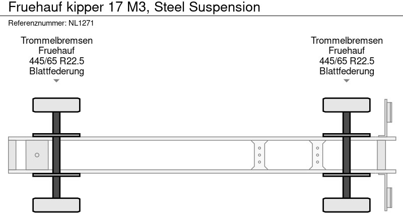 Tipper semi-trailer Fruehauf kipper 17 M3, Steel Suspension: picture 14