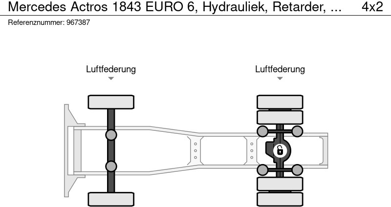 Tractor unit Mercedes-Benz Actros 1843 EURO 6, Hydrauliek, Retarder, LOHR: picture 14 Tractor unit Mercedes-Benz Actros 1843 EURO 6, Hydrauliek, Retarder, LOHR: picture 14