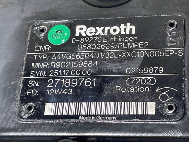 Bomag -Rexroth A4VG56EP4D1/32L-Drive pump/Fahrpumpe - Hydraulics for Construction machinery: picture 4 Bomag -Rexroth A4VG56EP4D1/32L-Drive pump/Fahrpumpe - Hydraulics for Construction machinery: picture 4