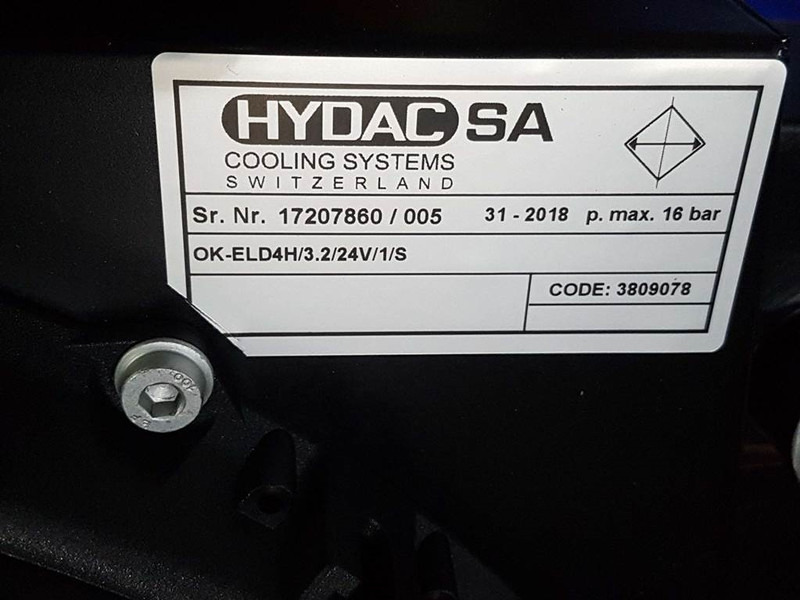 Hydac OK-ELD4H/3.2/24V/1/S-3809078-Oil cooler/Ölkü - Hydraulics for Construction machinery: picture 5 Hydac OK-ELD4H/3.2/24V/1/S-3809078-Oil cooler/Ölkü - Hydraulics for Construction machinery: picture 5