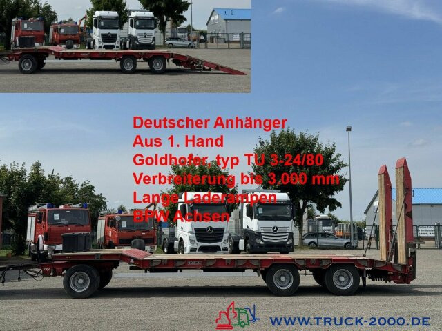 Goldhofer TU3-24/80 3 Achsen Verbreiterung bis 3m ABS/ EBS - Low loader trailer: picture 1 Goldhofer TU3-24/80 3 Achsen Verbreiterung bis 3m ABS/ EBS - Low loader trailer: picture 1