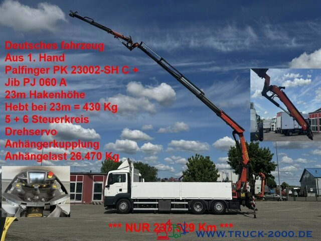 MAN TGS 26.400 PK 23002 mit Jib 23m Hakenhöhe 237TKM - Dropside/ Flatbed truck, Crane truck: picture 1 MAN TGS 26.400 PK 23002 mit Jib 23m Hakenhöhe 237TKM - Dropside/ Flatbed truck, Crane truck: picture 1