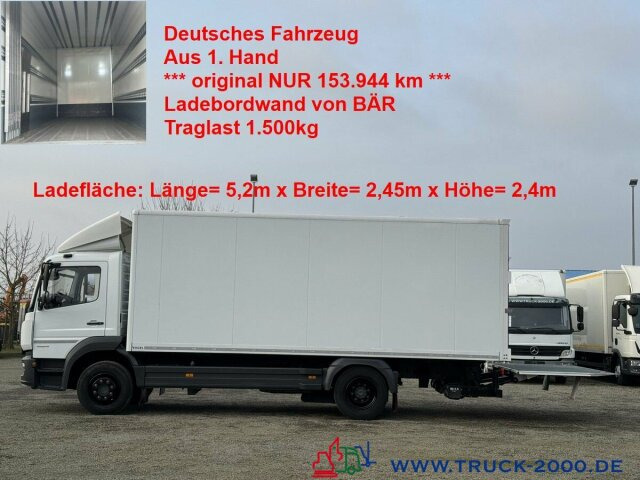 Mercedes-Benz Atego 1524 Koffer LBW BÄR 1.500 kg Kamera Klima - Box truck: picture 1 Mercedes-Benz Atego 1524 Koffer LBW BÄR 1.500 kg Kamera Klima - Box truck: picture 1