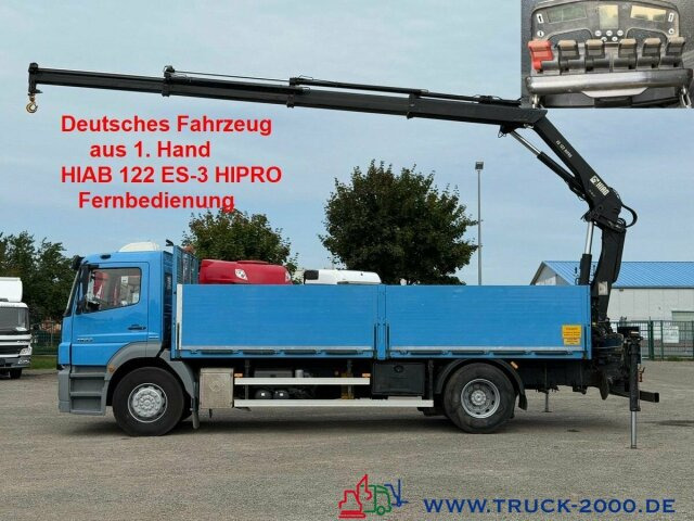 Mercedes-Benz Axor 1833 Hiab 122 ES-3 10m=1,2t. faltbar remote - Dropside/ Flatbed truck, Crane truck: picture 1 Mercedes-Benz Axor 1833 Hiab 122 ES-3 10m=1,2t. faltbar remote - Dropside/ Flatbed truck, Crane truck: picture 1