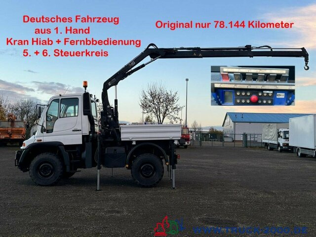 Unimog U 300 4x4 Hiab Kran Fernbedienung Nur 78.144 Km - Dropside/ Flatbed truck, Crane truck: picture 1 Unimog U 300 4x4 Hiab Kran Fernbedienung Nur 78.144 Km - Dropside/ Flatbed truck, Crane truck: picture 1