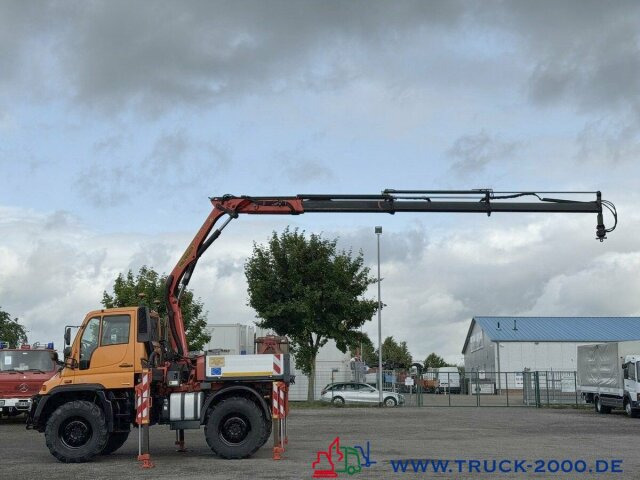 Dropside/ Flatbed truck, Crane truck Unimog U400 4x4 PK9001 5.+6.Steuerkreis Zapfwelle 286PS: picture 7