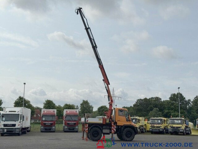 Dropside/ Flatbed truck, Crane truck Unimog U400 4x4 PK9001 5.+6.Steuerkreis Zapfwelle 286PS: picture 9