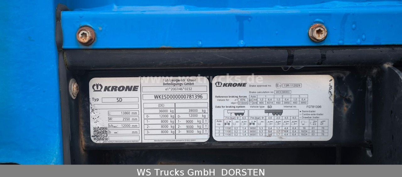 Krone SD 27 Planauflieger mit Edscha | ABS, EBS, XL - Curtainsider semi-trailer: picture 3 Krone SD 27 Planauflieger mit Edscha | ABS, EBS, XL - Curtainsider semi-trailer: picture 3
