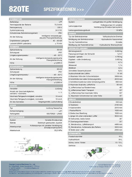 LIUGONG 820 TE vollelektrisch, 6.600 kg, 1.2 cbm - Wheel loader: picture 2 LIUGONG 820 TE vollelektrisch, 6.600 kg, 1.2 cbm - Wheel loader: picture 2