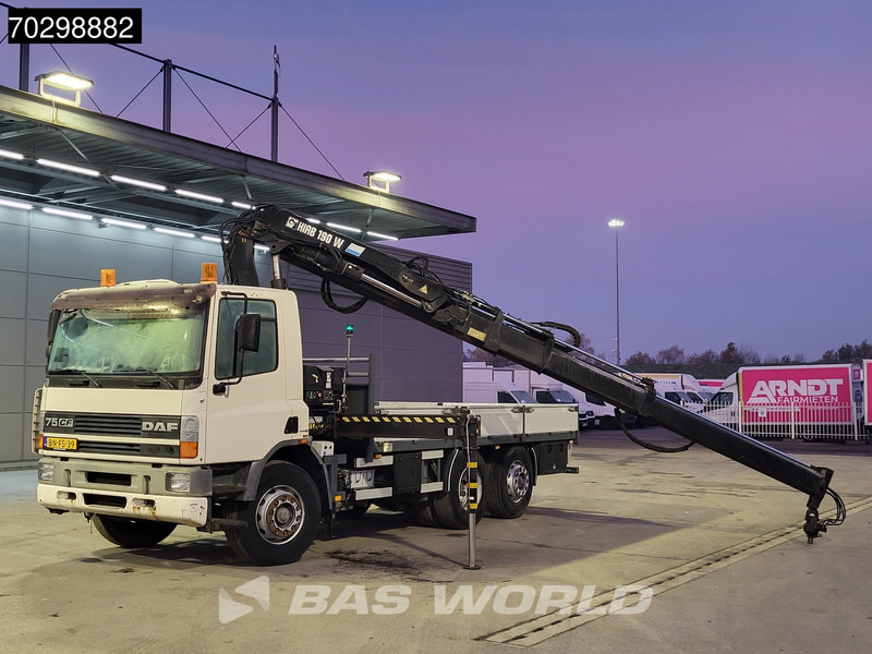 Dropside/ Flatbed truck, Crane truck DAF 75CF.250 CF 6X2 HIAB 190W3 Crane Kran Remote Rotator Steering Axle Automatic Euro 3: picture 6