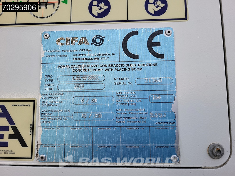 Concrete pump truck Mercedes-Benz Arocs 2640 6X4 36mtr CIFA K36L-HP168EC 4 arm Automatic Big-Axle Steelsuspension Euro 6: picture 19