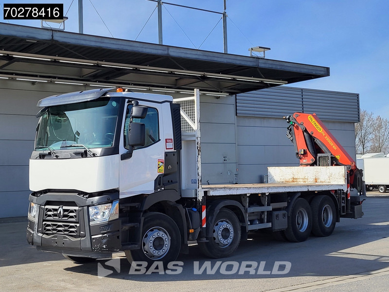 Dropside/ Flatbed truck, Crane truck Renault C 430 8X4 Palfinger PK33002EH Euro 6 Big Axle: picture 10