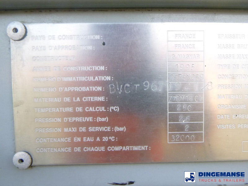 Tank semi-trailer Magyar Bitumen tank inox 32 m3 / 1 comp: picture 19