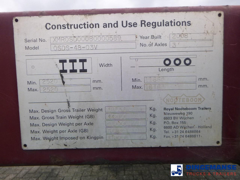 Low loader semi-trailer Nooteboom 3-axle semi-lowbed trailer extendable 14.5 m + ramps: picture 16 Low loader semi-trailer Nooteboom 3-axle semi-lowbed trailer extendable 14.5 m + ramps: picture 16