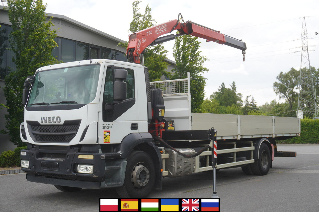 IVECO STRALIS 19.310 E6 / Flatbed 19 EPAL / FASSI F135 / 225 MTH! / 5.7  T - Crane truck, Crane truck: picture 1 IVECO STRALIS 19.310 E6 / Flatbed 19 EPAL / FASSI F135 / 225 MTH! / 5.7  T - Crane truck, Crane truck: picture 1