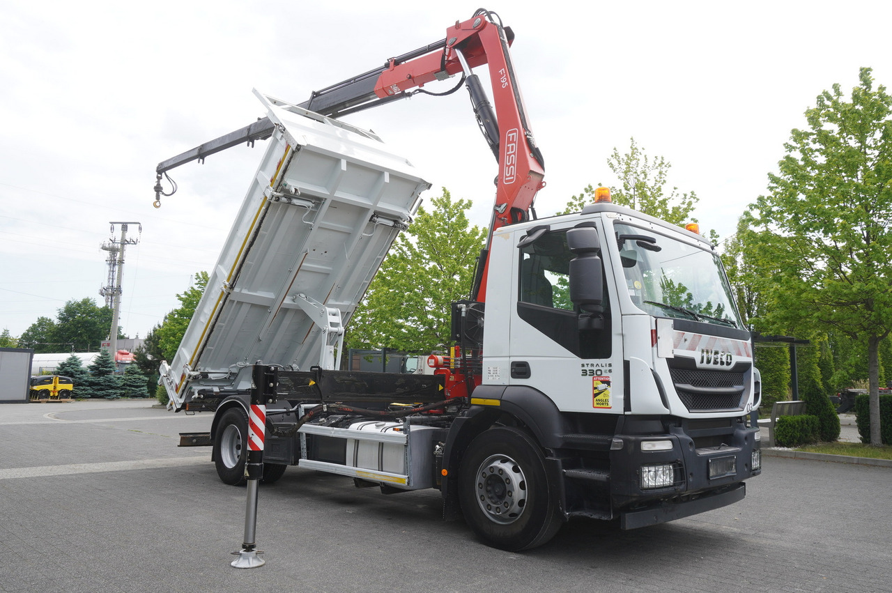 Tipper, Crane truck IVECO STRALIS 330 E6 / FASSI 195A 8.5 T / 3-side tipper: picture 7