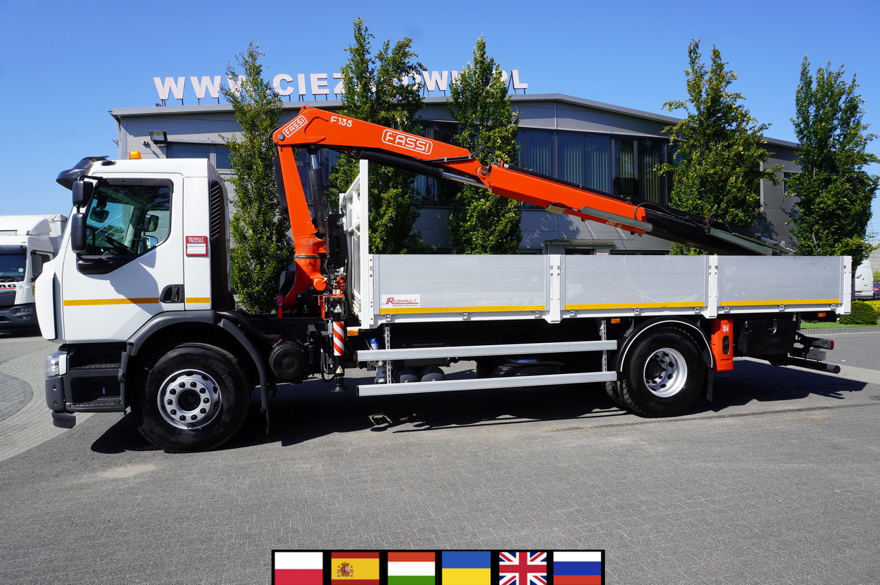 RENAULT C280 DTI 8 / FASSI crane 5.6 T / range 8 m / Flatbed 15 EPAL - Crane truck: picture 1 RENAULT C280 DTI 8 / FASSI crane 5.6 T / range 8 m / Flatbed 15 EPAL - Crane truck: picture 1