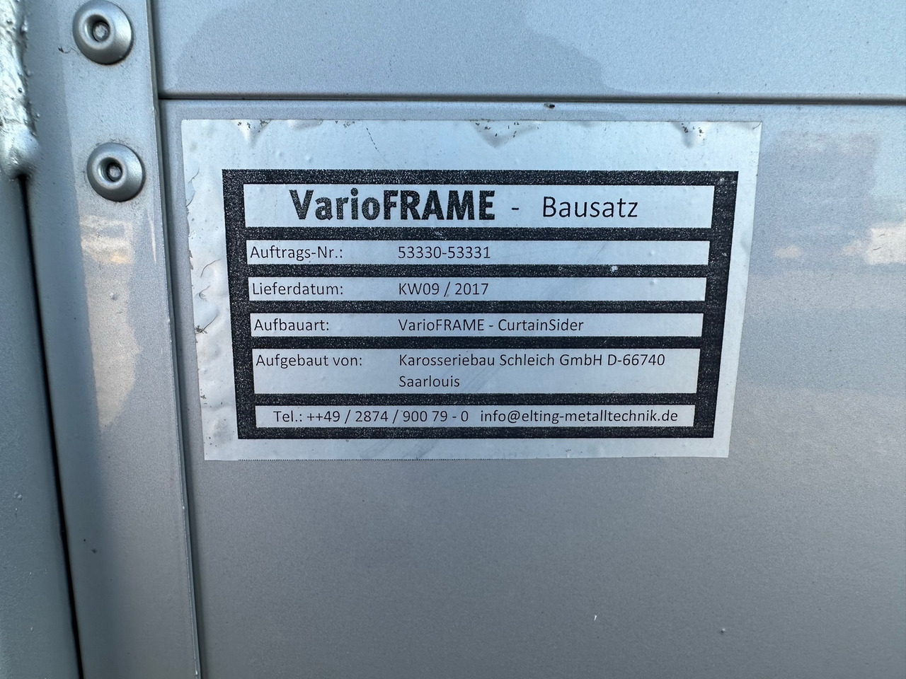 Curtainside swap body VarioFRAME Bausatz curtain / 23 europallets / 2017: picture 10