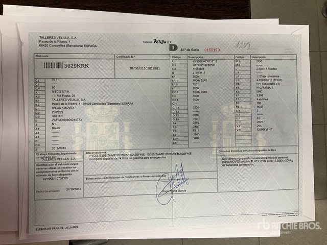 2018 Iveco Daily 2018 Movex TLH13 on 4x2 Bucket Truck - Truck mounted aerial platform: picture 1 2018 Iveco Daily 2018 Movex TLH13 on 4x2 Bucket Truck - Truck mounted aerial platform: picture 1