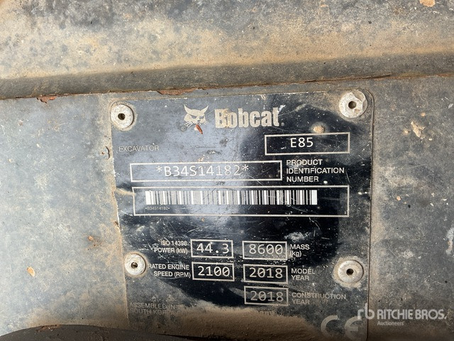 2018 Bobcat E85 Tracked Excavator - Crawler excavator: picture 1 2018 Bobcat E85 Tracked Excavator - Crawler excavator: picture 1
