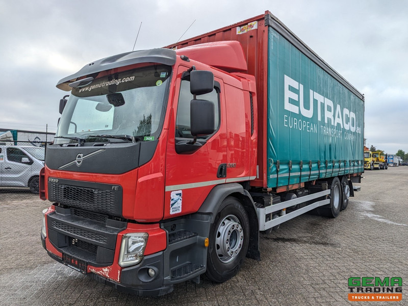 Volvo FE 280 6x2 Slaapcab Euro6 - BDF / SchuifzeilenBak 7.5M + Laadklep 1500KG - Rongpotten/Rongen - Curtainsider truck: picture 1 Volvo FE 280 6x2 Slaapcab Euro6 - BDF / SchuifzeilenBak 7.5M + Laadklep 1500KG - Rongpotten/Rongen - Curtainsider truck: picture 1