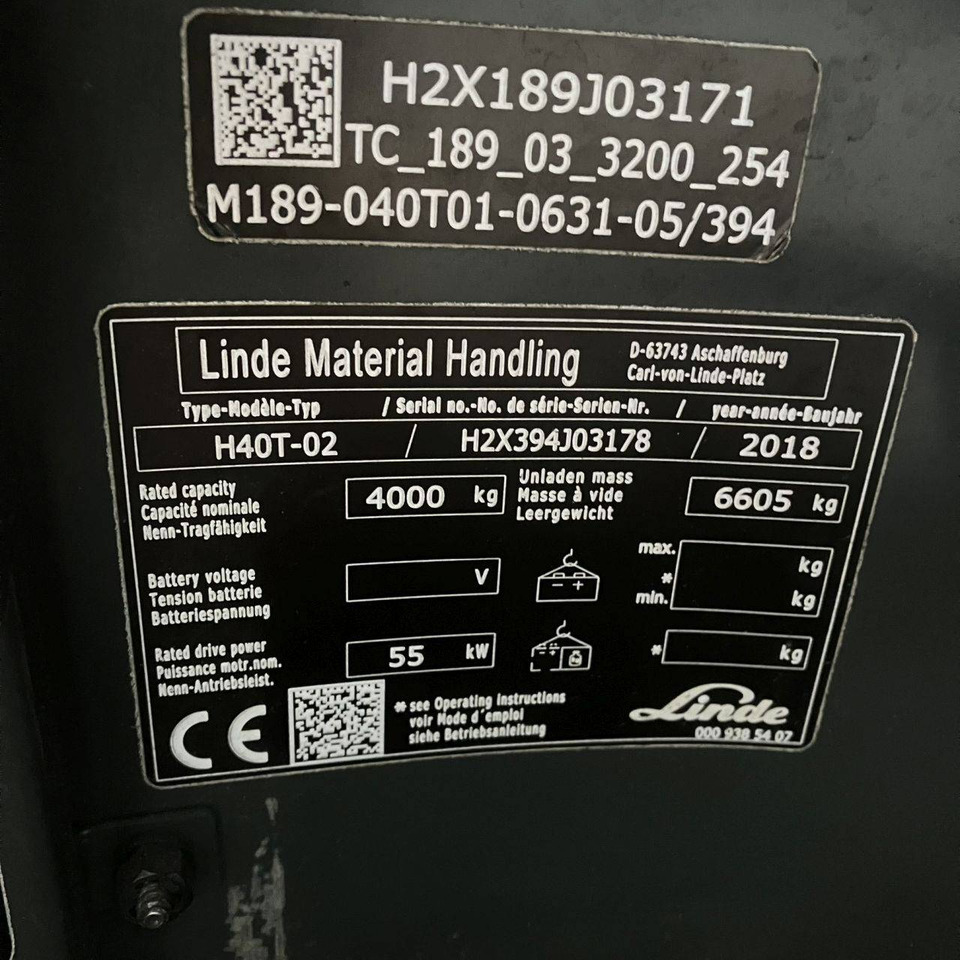 Linde H40T (394-02) Beverage - LPG forklift: picture 4 Linde H40T (394-02) Beverage - LPG forklift: picture 4