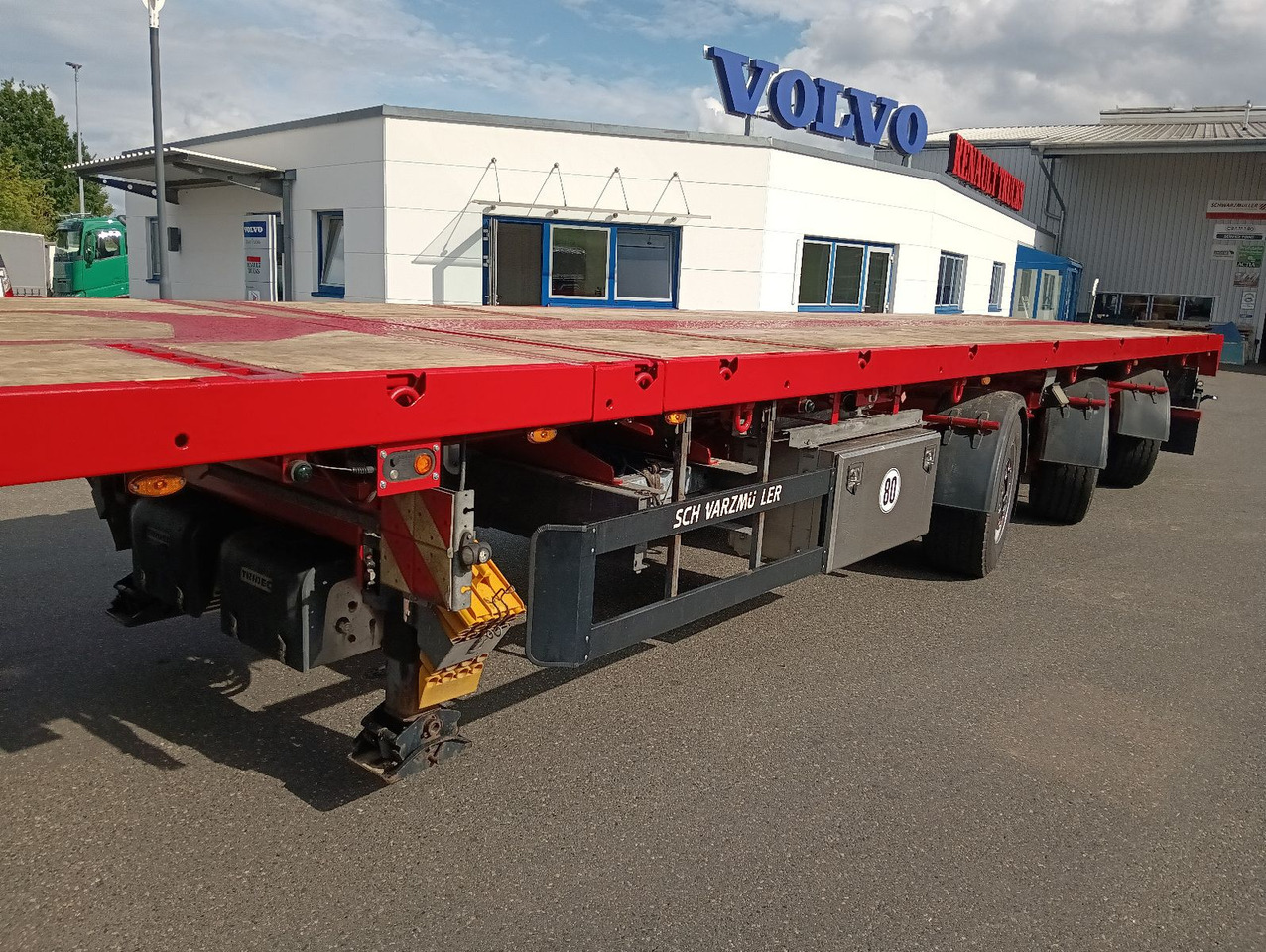 Schwarzmüller 3-A TELE-Plateau TRIDEC REIFEN/BREMSE/LACK/TÜV - Dropside/ Flatbed semi-trailer: picture 2 Schwarzmüller 3-A TELE-Plateau TRIDEC REIFEN/BREMSE/LACK/TÜV - Dropside/ Flatbed semi-trailer: picture 2