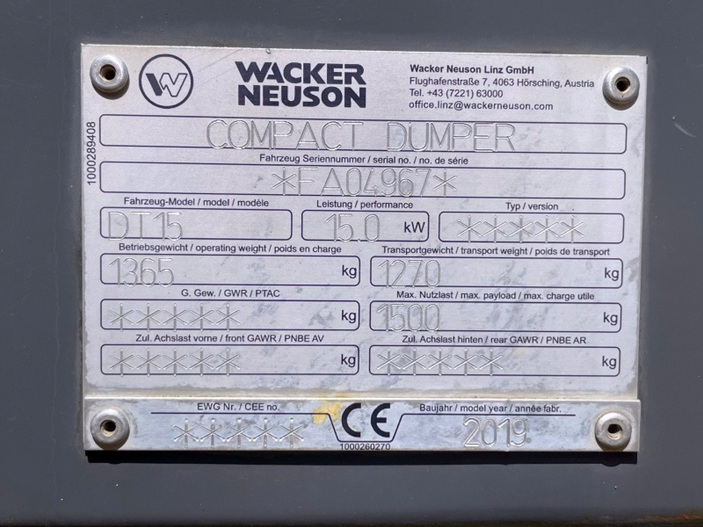 Neuson DT15 (4076) - Crawler dumper: picture 3 Neuson DT15 (4076) - Crawler dumper: picture 3