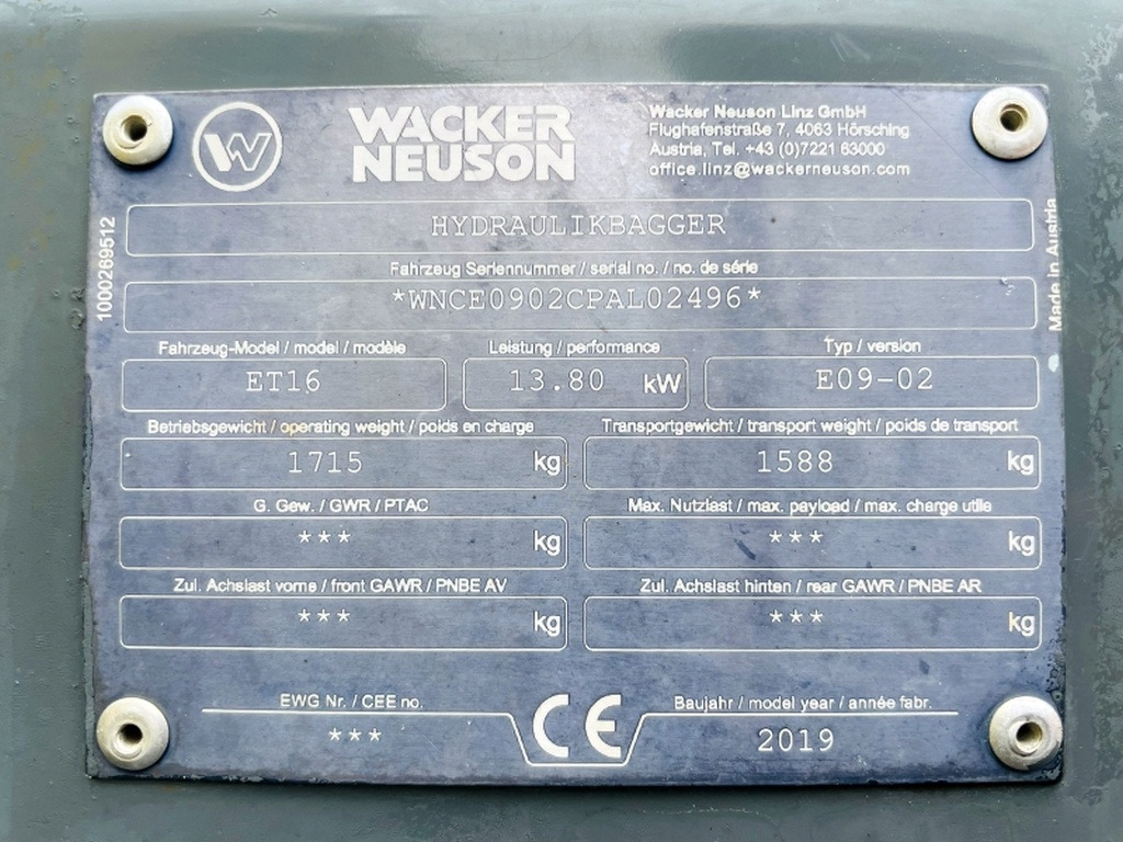 Neuson ET16 (4033) - Mini excavator: picture 3 Neuson ET16 (4033) - Mini excavator: picture 3