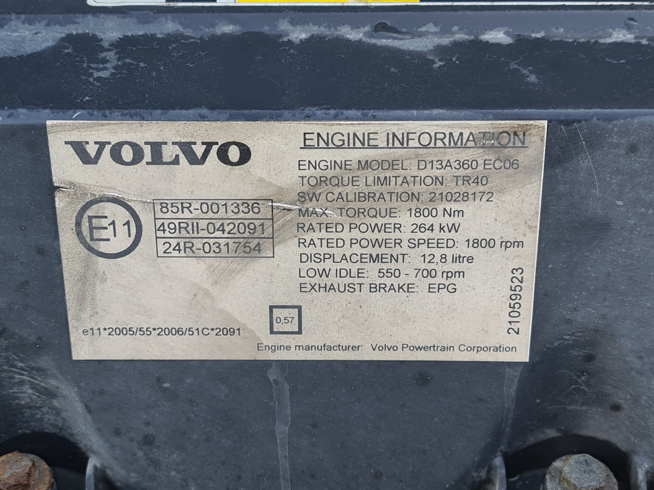 VOLVO FH FM ENGINE D13A 360 EC06 / COMPLETE - Engine: picture 4 VOLVO FH FM ENGINE D13A 360 EC06 / COMPLETE - Engine: picture 4