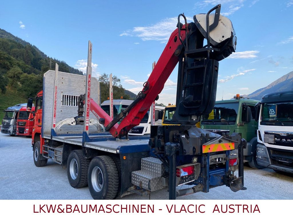 Timber truck, Crane truck MAN TGS Holztransporter mit Kran Palfinger: picture 13