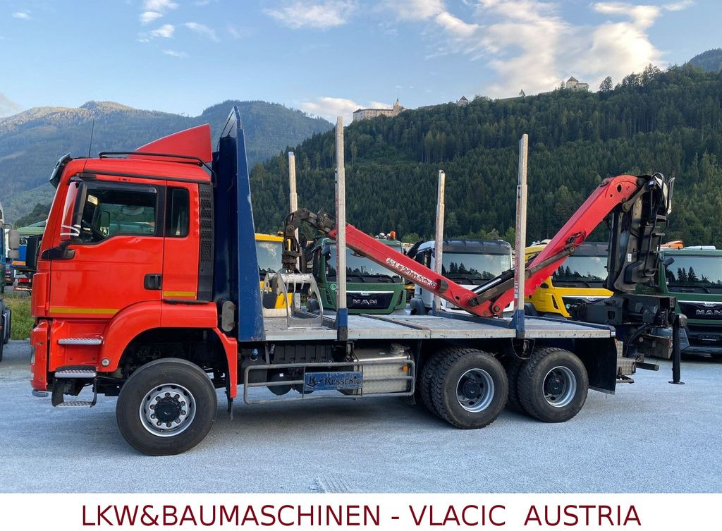 Timber truck, Crane truck MAN TGS Holztransporter mit Kran Palfinger: picture 10