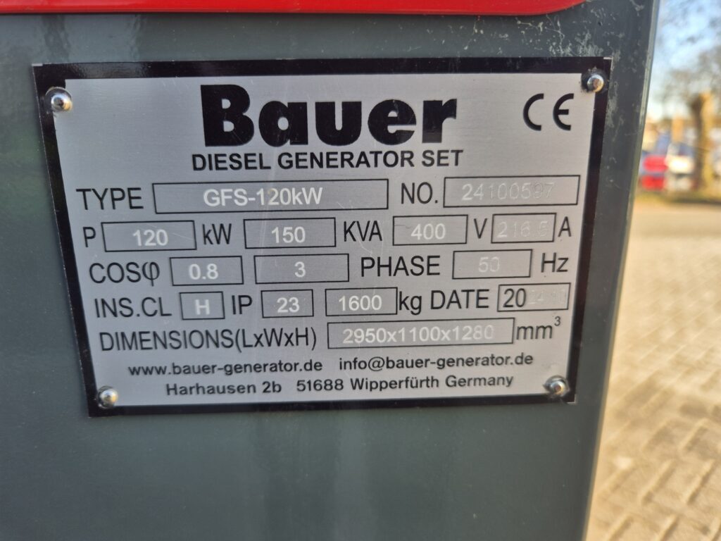 BAUER GFS-120 kW diesel generator - Generator set: picture 4 BAUER GFS-120 kW diesel generator - Generator set: picture 4
