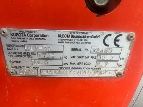 Mini excavator KUBOTA U17-3: picture 8 Mini excavator KUBOTA U17-3: picture 8