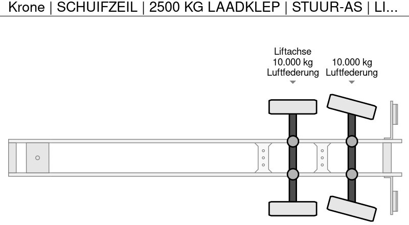 Curtainsider semi-trailer Krone | SCHUIFZEIL | 2500 KG LAADKLEP | STUUR-AS | LIFT-AS |: picture 18