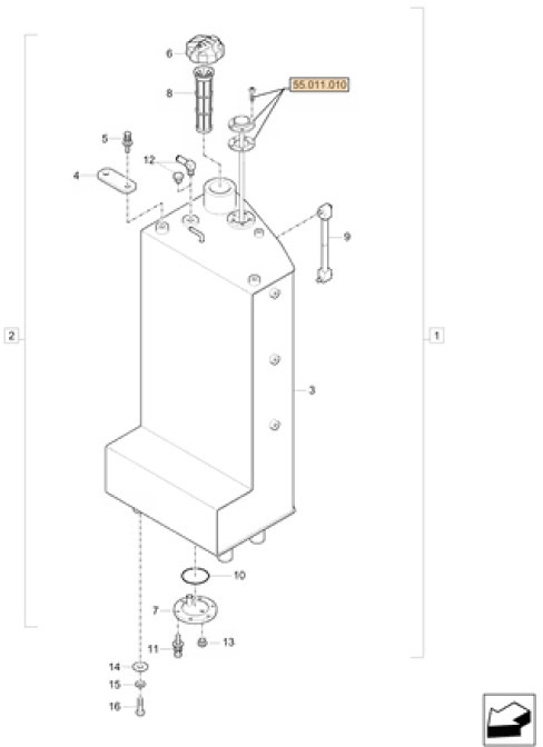 Case 3LML03100 - Fuel tank for Construction machinery: picture 1 Case 3LML03100 - Fuel tank for Construction machinery: picture 1