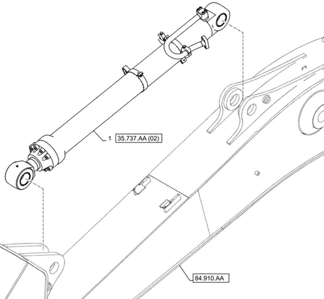 Case 47758251 - Hydraulic cylinder for Construction machinery: picture 2 Case 47758251 - Hydraulic cylinder for Construction machinery: picture 2