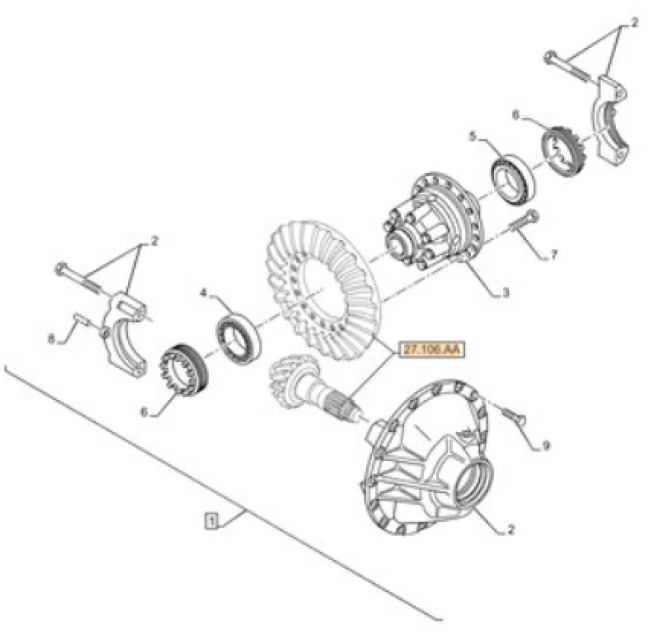 Case 87731590 - Differential gear for Agricultural machinery: picture 1 Case 87731590 - Differential gear for Agricultural machinery: picture 1