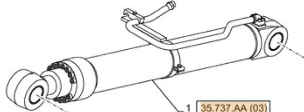 Case KSV37870 - Hydraulic cylinder for Construction machinery: picture 2 Case KSV37870 - Hydraulic cylinder for Construction machinery: picture 2