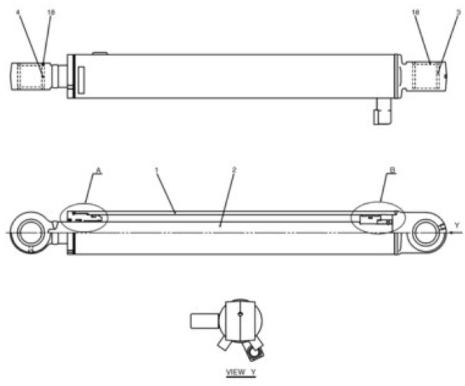 Case PY01V00070F1 - Hydraulic cylinder for Construction machinery: picture 1 Case PY01V00070F1 - Hydraulic cylinder for Construction machinery: picture 1