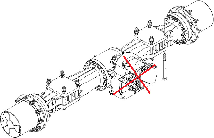 Caterpillar 3311410 - 2417438 - Rear axle for Construction machinery: picture 1 Caterpillar 3311410 - 2417438 - Rear axle for Construction machinery: picture 1